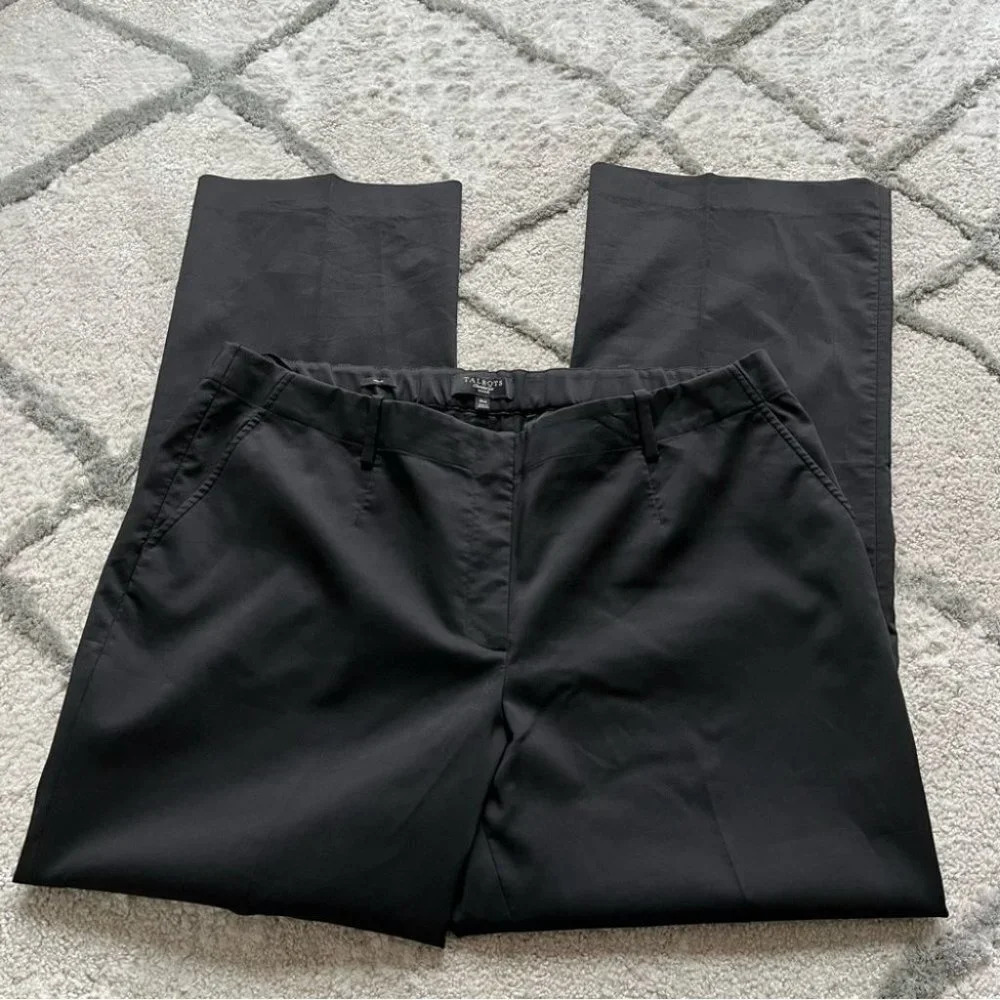 Talbots black dress pants trousers heritage straight leg 16W